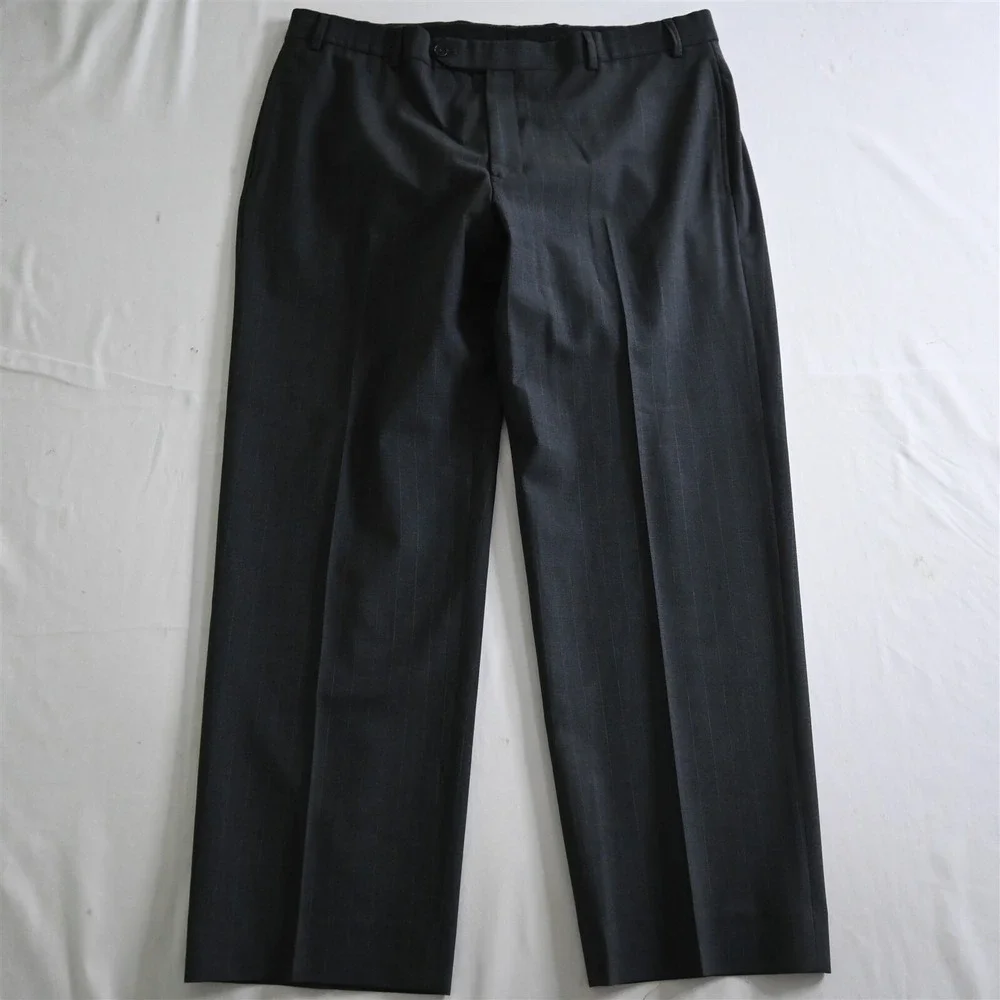 Brooks Brothers 36x29 Gray Striped Flat Front 346 Stretch Wool Mens Dress‎ Pants